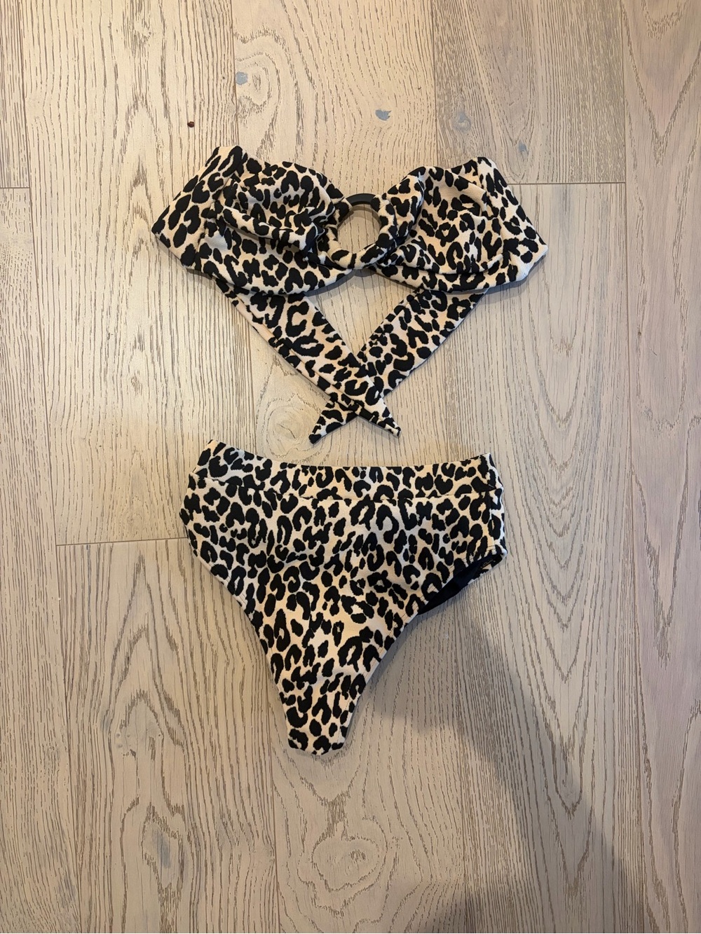 Montce Women’s Leopard Print Bikini in Beige and Black